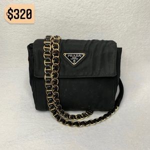✨✨✨✨SOLD✨✨✨✨ Prada Authentic RARE Nylon Vintage Chain Crossbody Shoulder Bag GUC